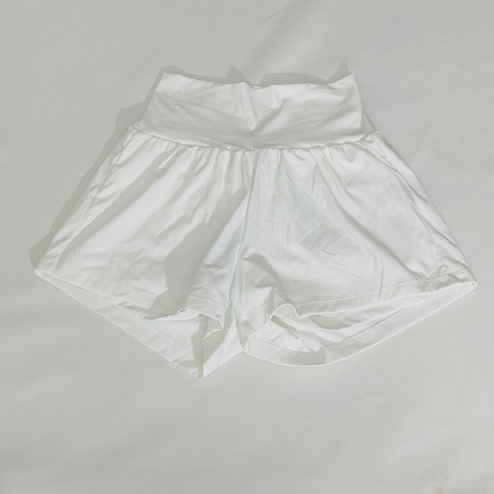 Halara Shorts Women S White High Waist Double Layer Liner Pockets Flowy Athletic